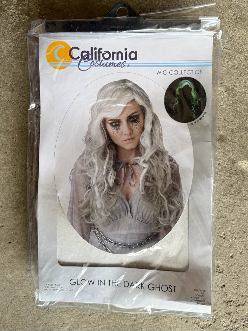 California Costumes Glow in the Dark Ghost Wig - Silver